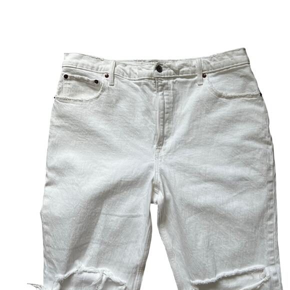 Abercrombie & Fitch The 90's Straight Ultra High Rise Jeans White 16 Short - Picture 3 of 10